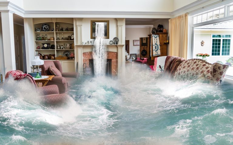 image showing flooded house to promote Emergency Water Removal: